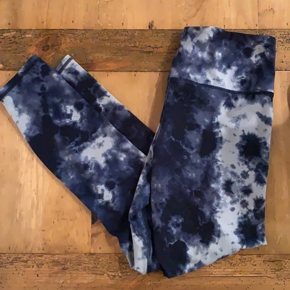 𝅺euc Workshop Republic Clothing High Waist Blue Tie Dye Leggings Size M - Picture 4 of 9